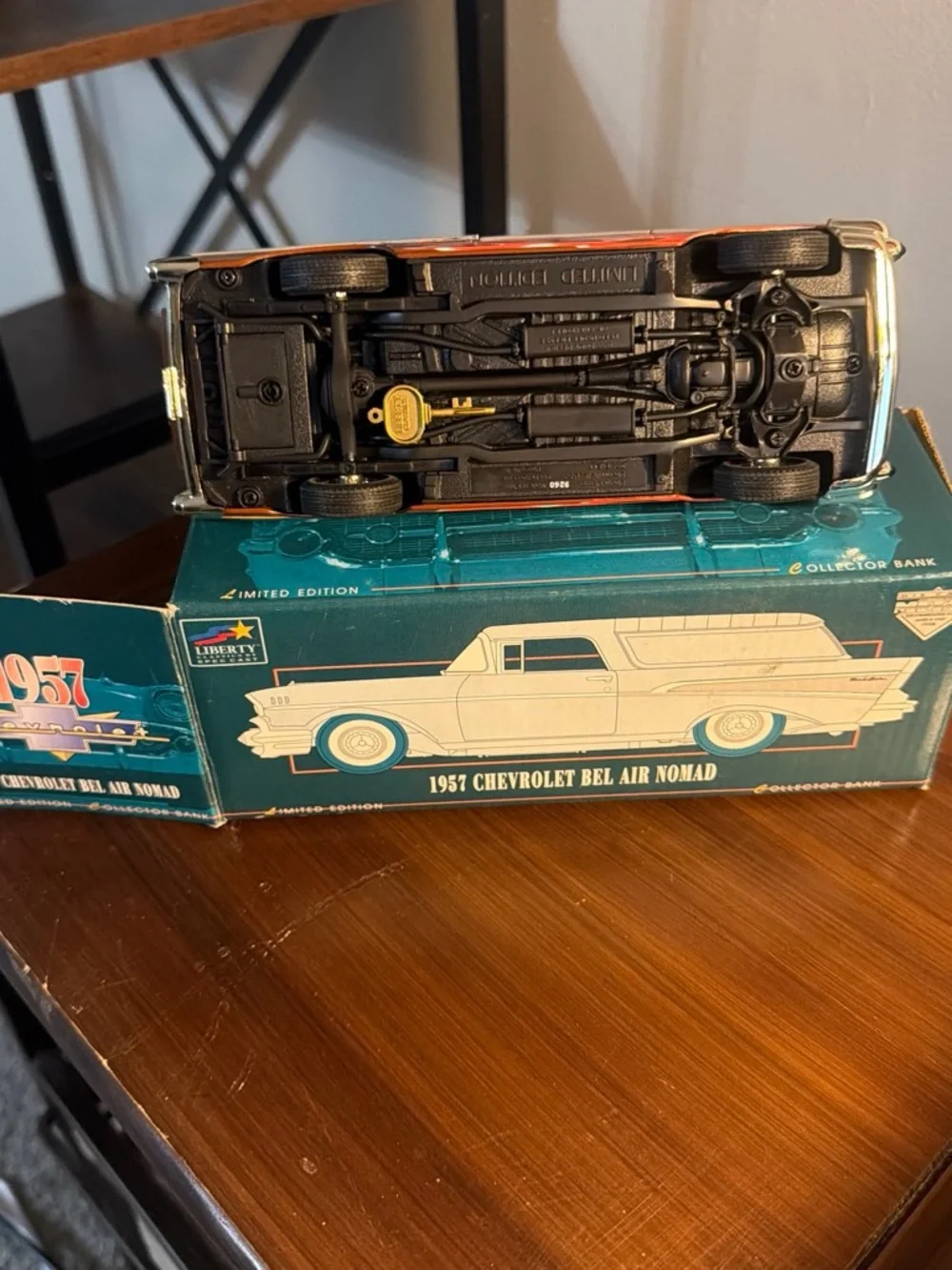 Rare Excellent Hooters  Orange & Brown 1957 Chevrolet Bel Air Nomad Toy Car
